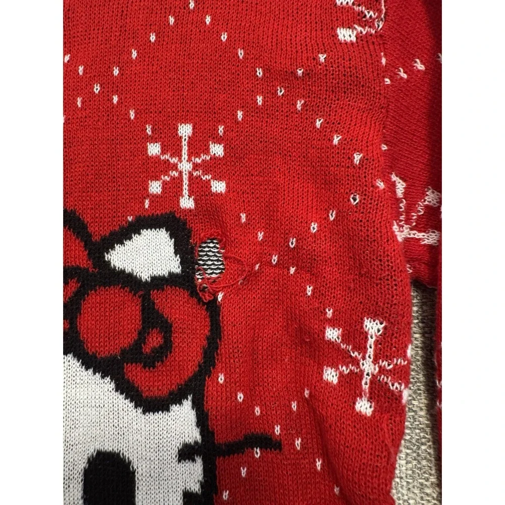 Hello Kitty Christmas Sweater Long Length Red And White Womens Size XXS‎